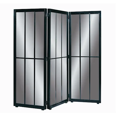 Articulated Three Panel Mirror Screen